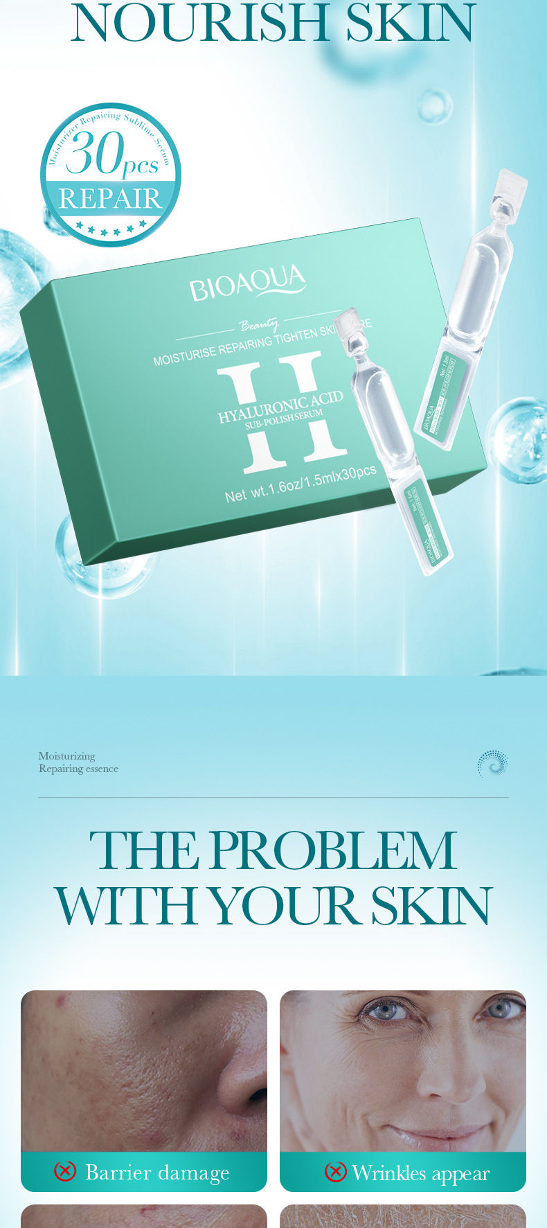 Thumbnail: Bloom BIOAQUA Hyaluronic Acid Facial Serum Ampoules