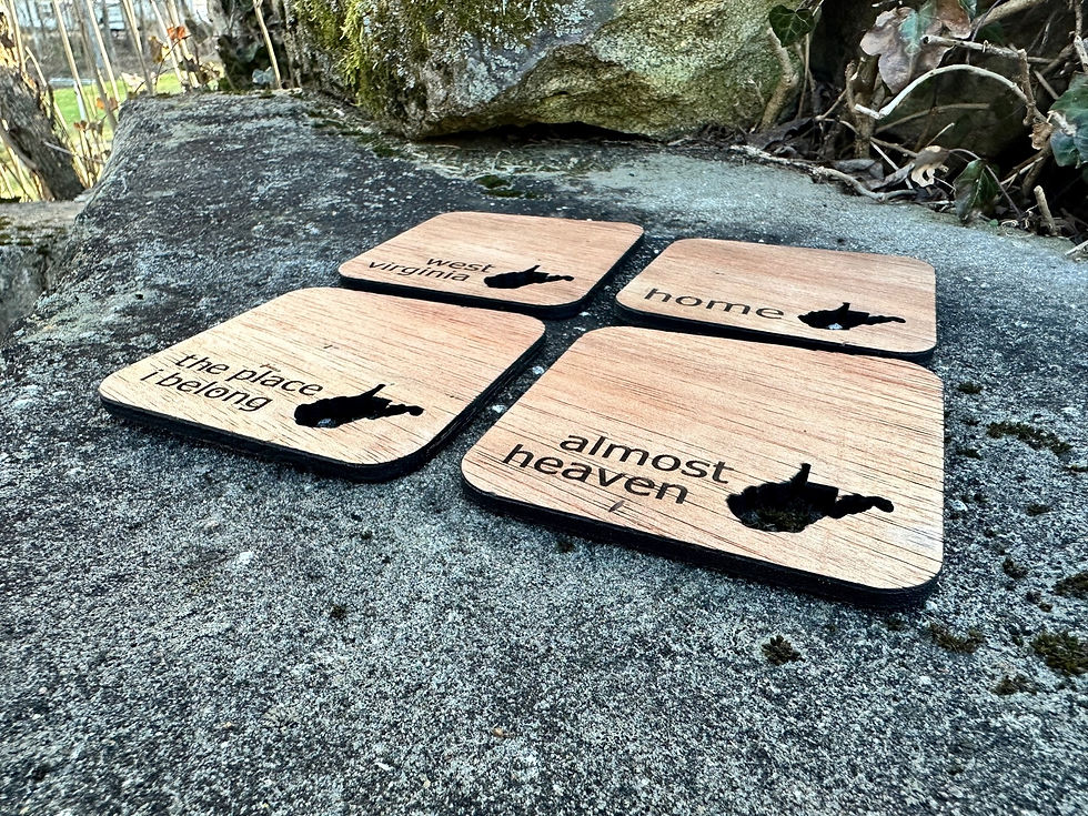 Thumbnail: WV Cutout Plywood Coaster - Set of 4