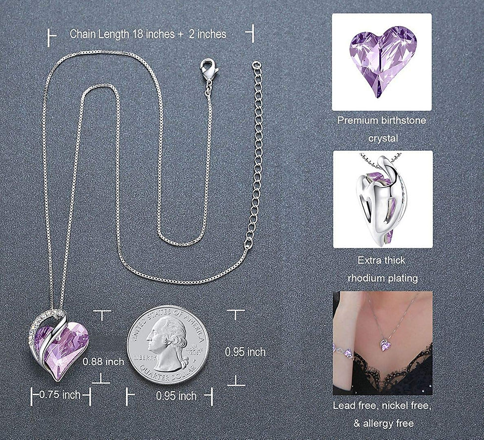 Thumbnail: Infinity Love Heart Pendant Necklace Birthstone Crystal Jewelry Gifts for Women