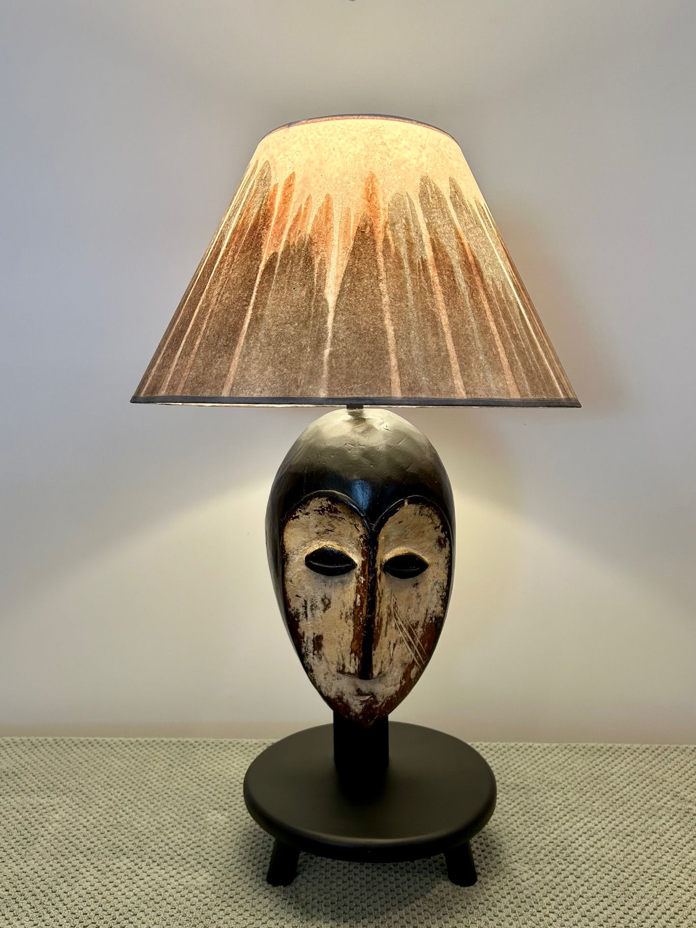 African Mask Table Lamp 30"