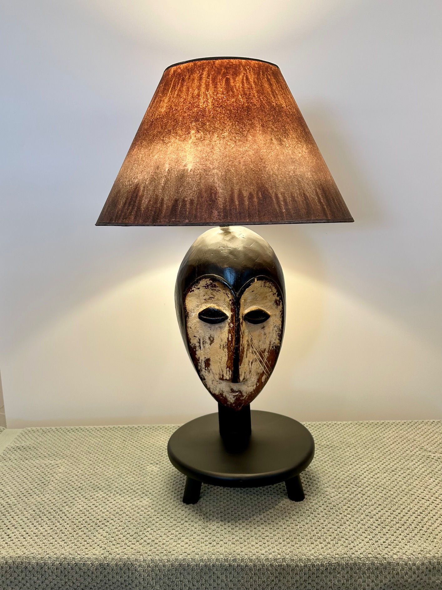 African Mask Table Lamp 30"