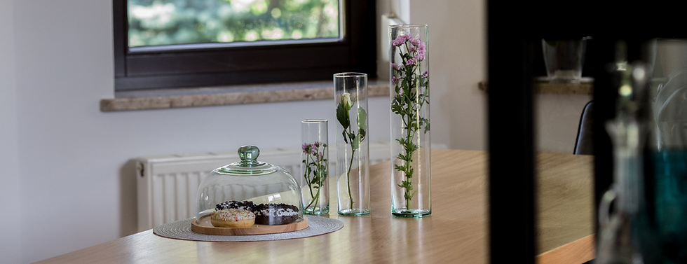 Miniaturbild: 3er Set Glasvasen 100% recyceltes Glas handgefertigt