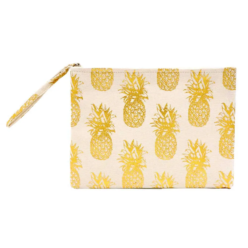 Handtasche mit Metallic-Ananas-Muster