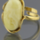 Thumbnail: Genuine BALTIC AMBER White Gold Plated Silver Adjustable Ring