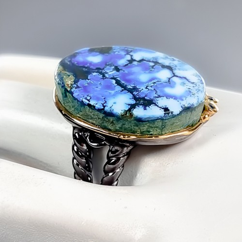 Thumbnail: 40ct Handmade Natural Turquoise Ring 925 Sterling Silver