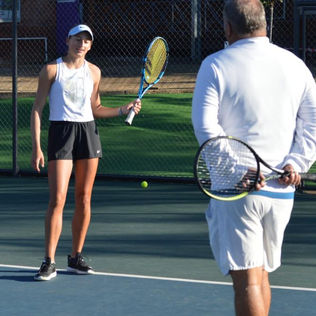 Mari-Louise during a coaching session with coach Riaan.