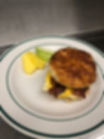 One Egg Biscuit with Meat and Cheese