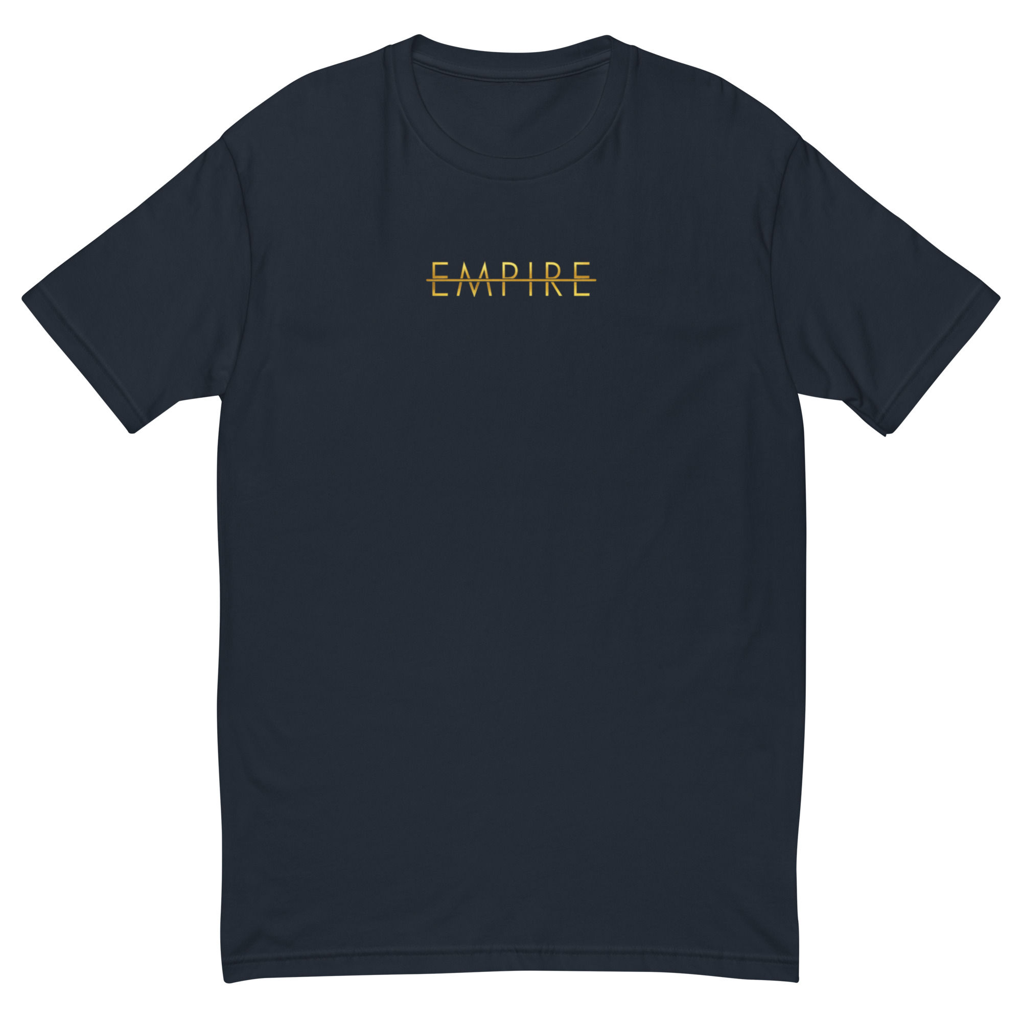 Dark t-shirt with gold EMPIRE text on back