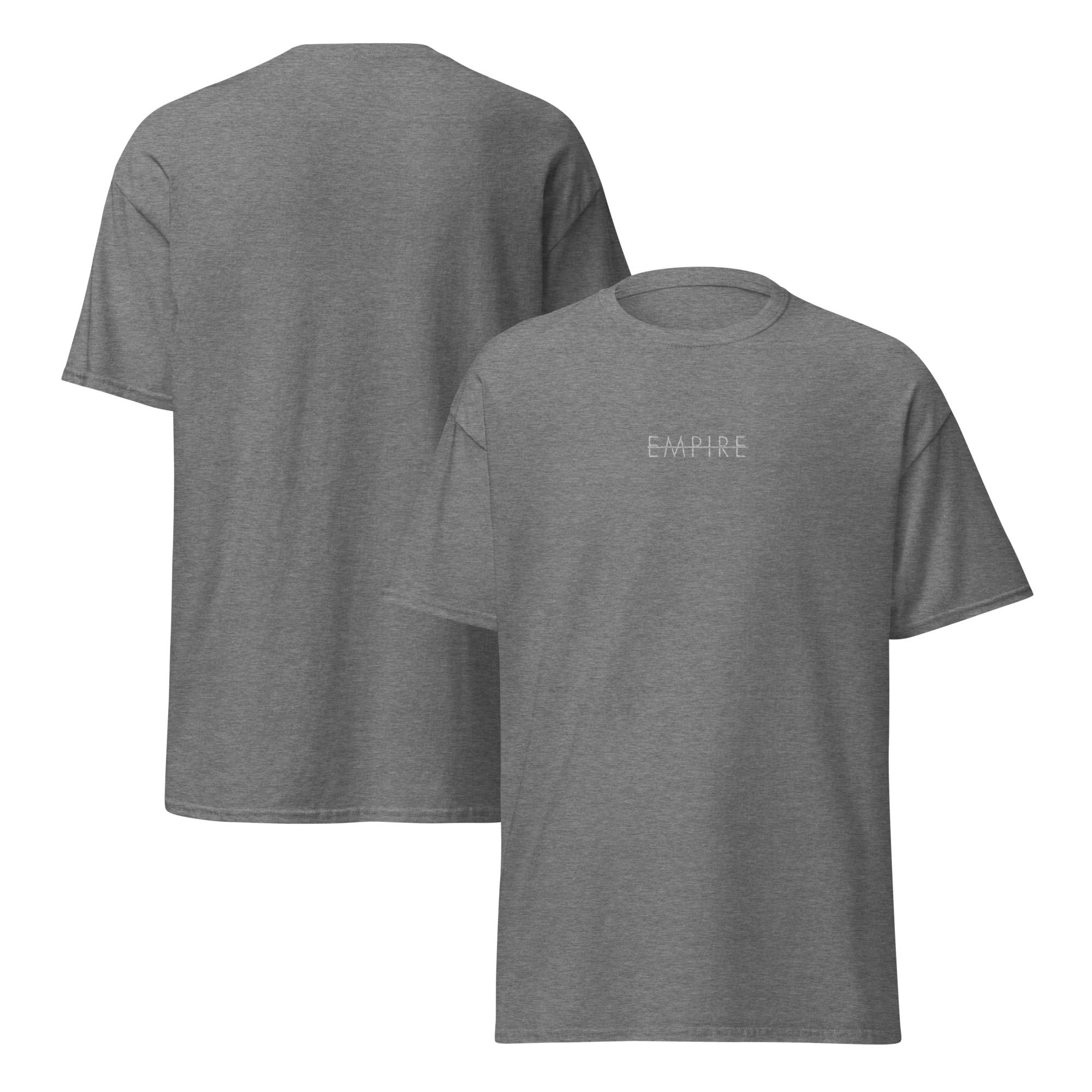 Men's Empire T-shirt with logo, front and back views