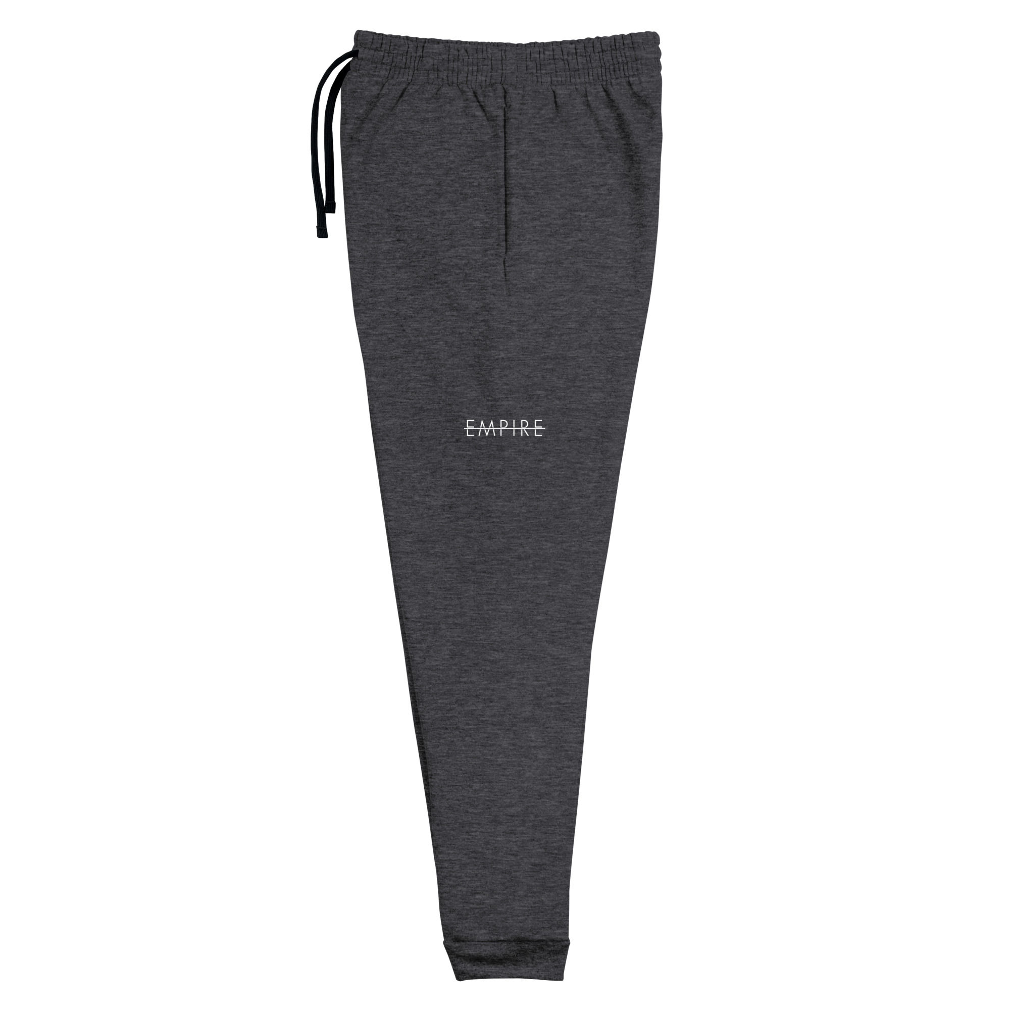Men's dark grey joggers with drawstring