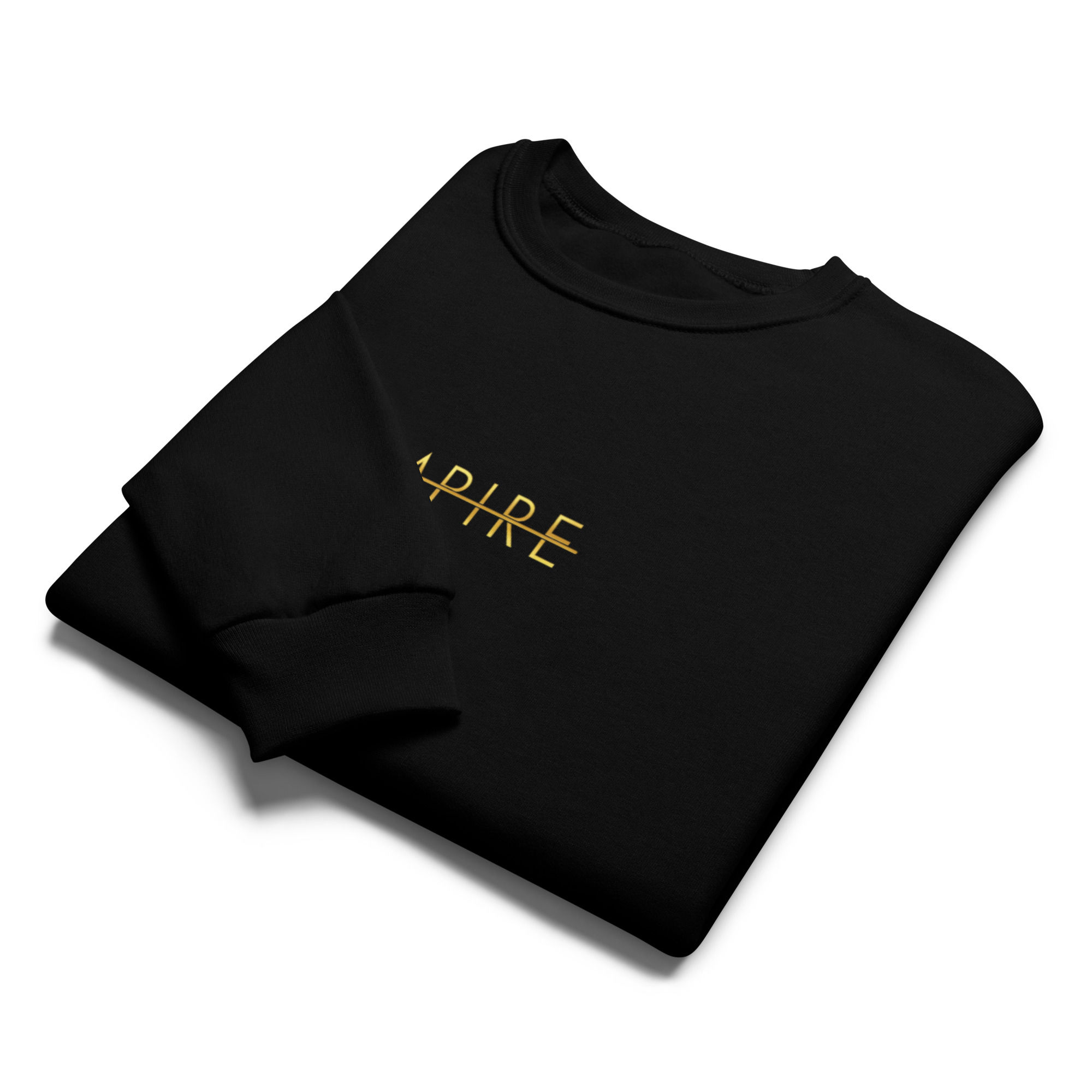 Black t-shirt with gold 'EMPIRE' text, folded