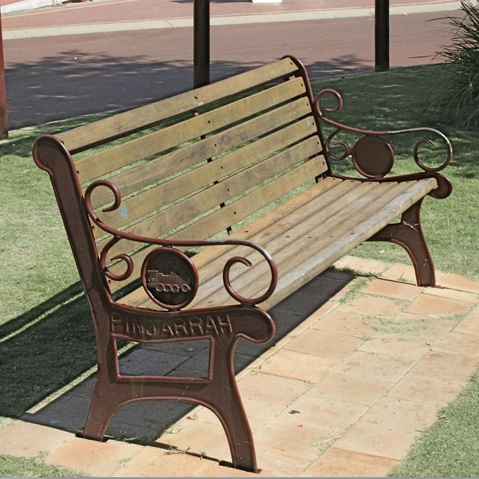Wooden bench at Pinjarra