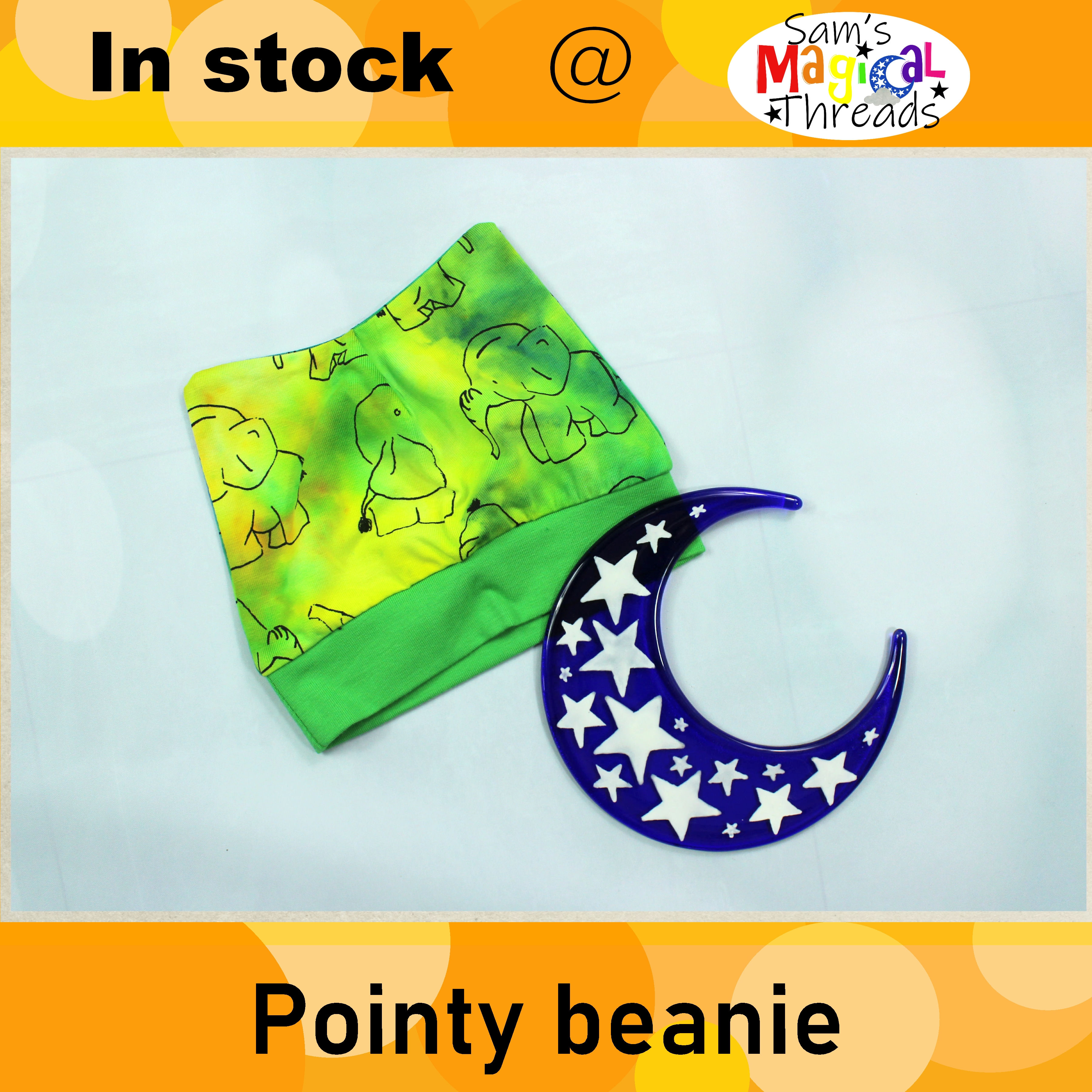 0-3 months Custom dyed pointy beanie