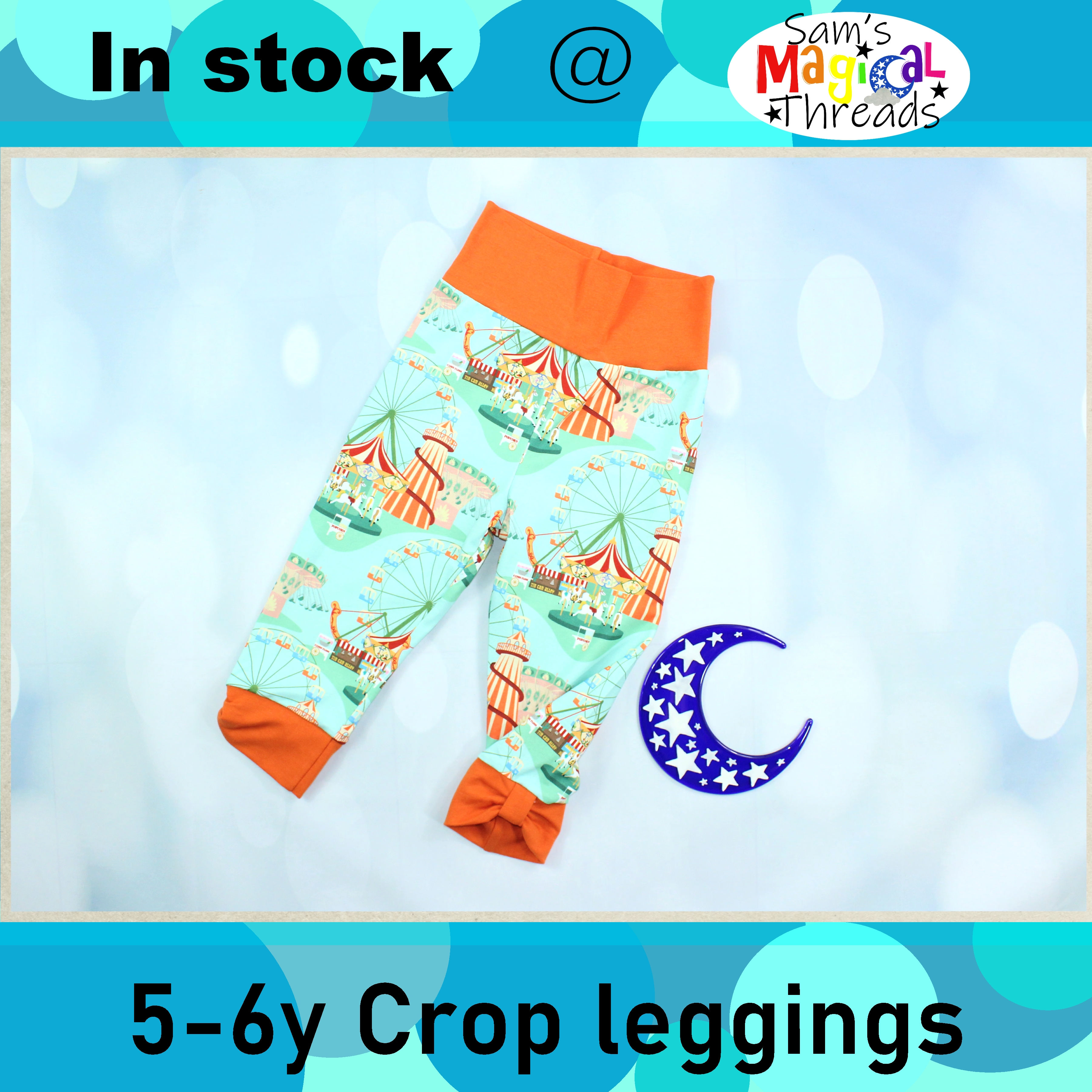 5-6y Children's cropped leggings with cuff bow