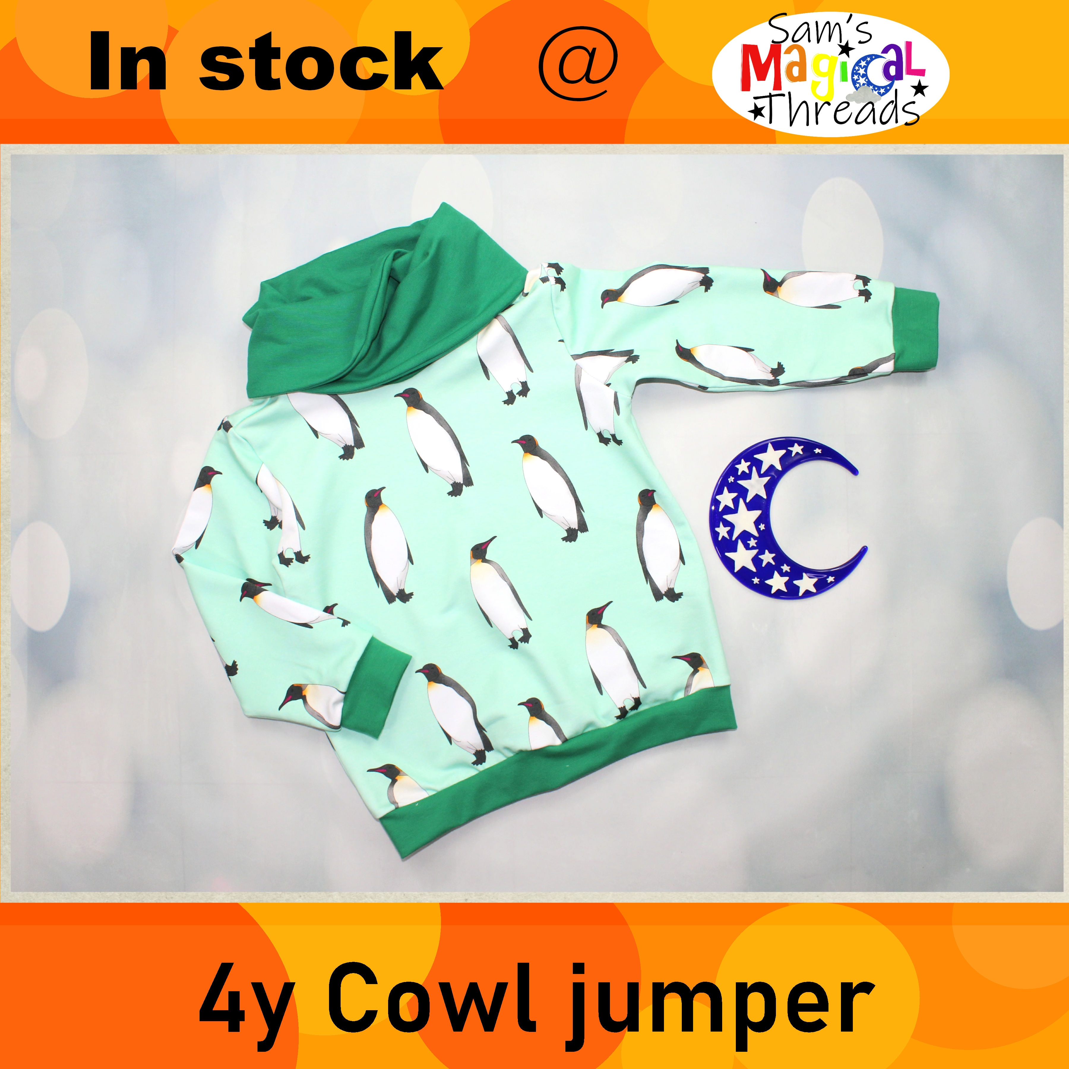 4y Penguins. Cowl jumper