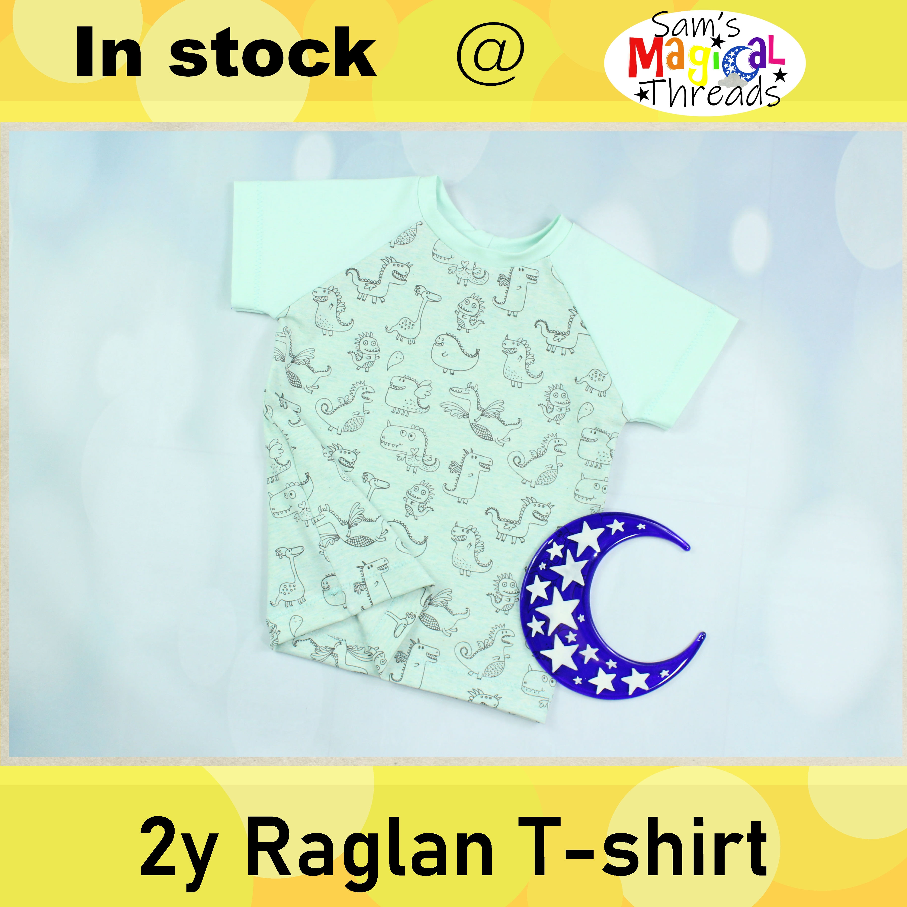2y Little mint dragons. Explorer raglan style t-shirt