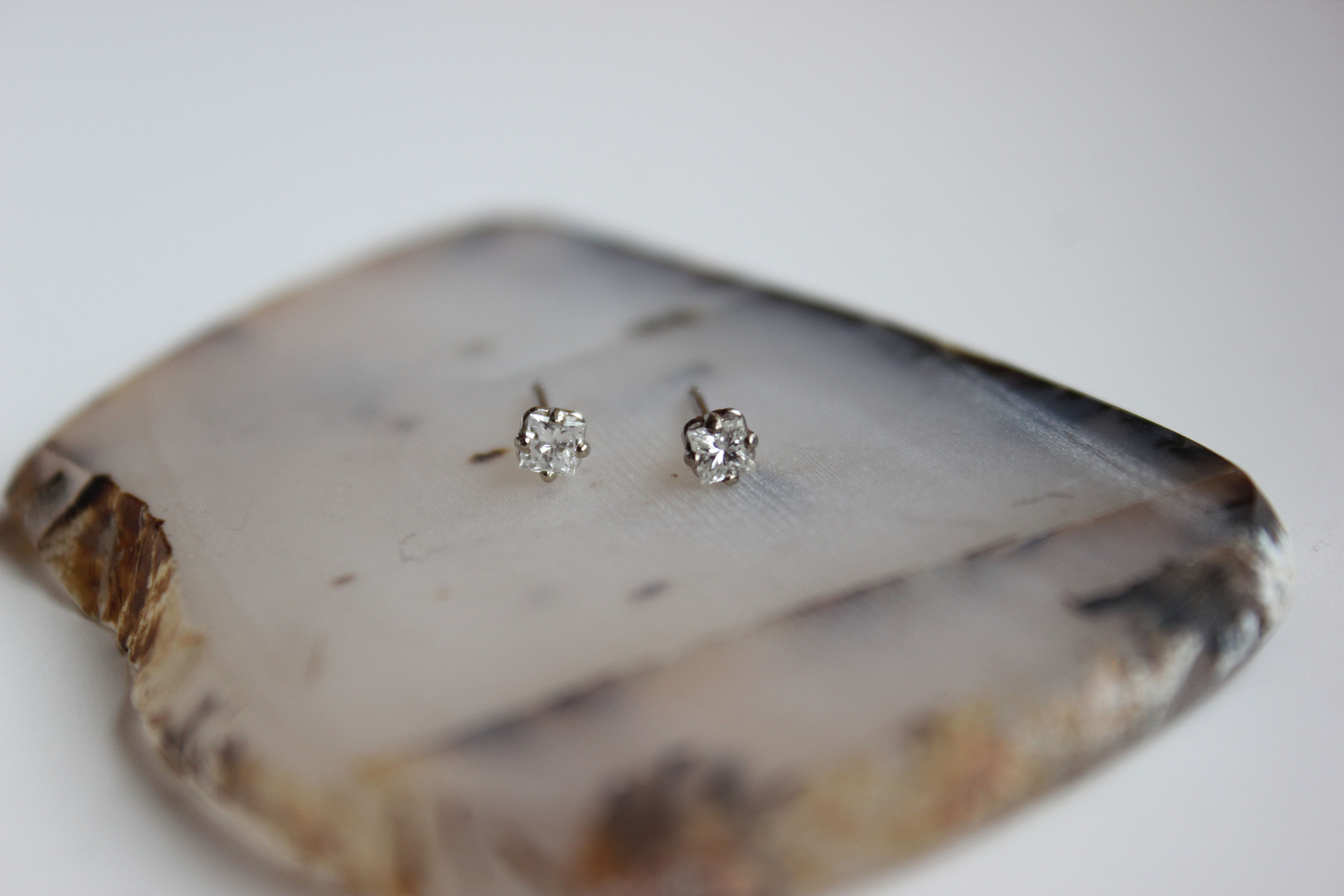 Princess Cut Diamond Studs