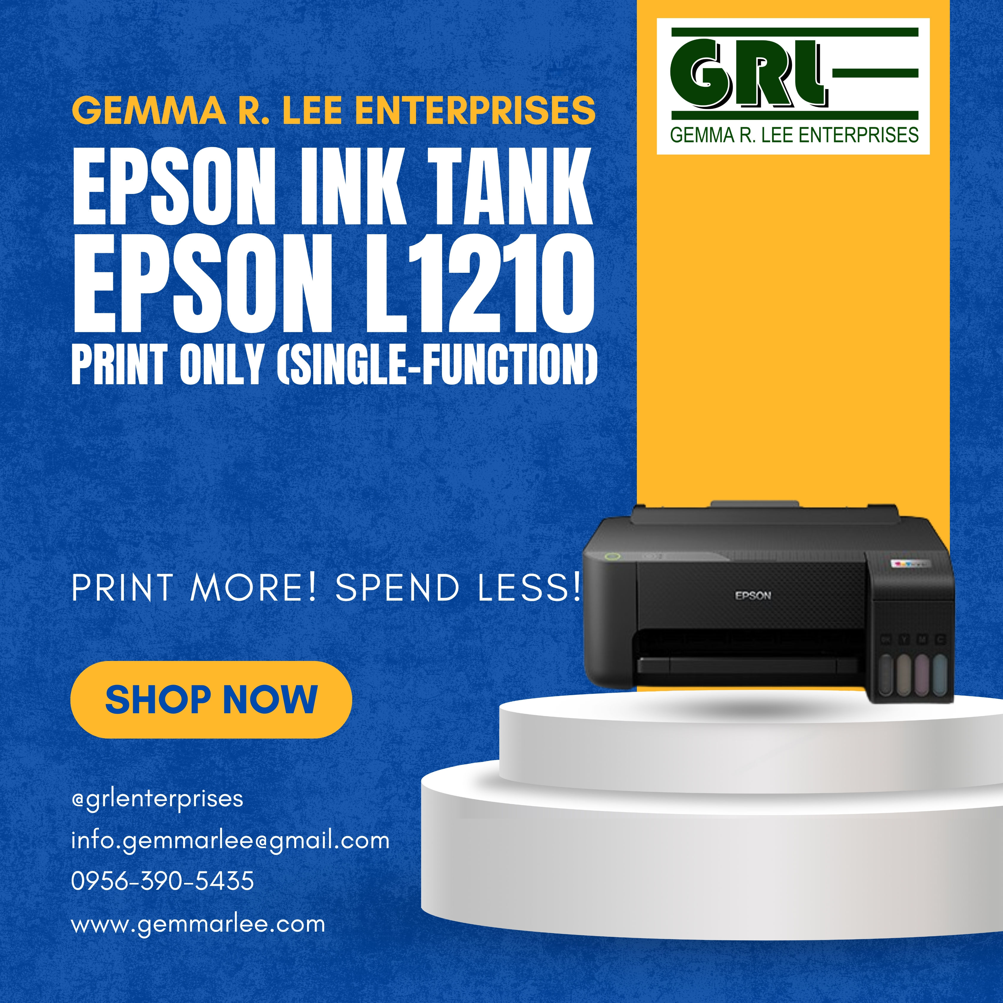 Epson EcoTank L1210 Single-Function Ink Tank Printer