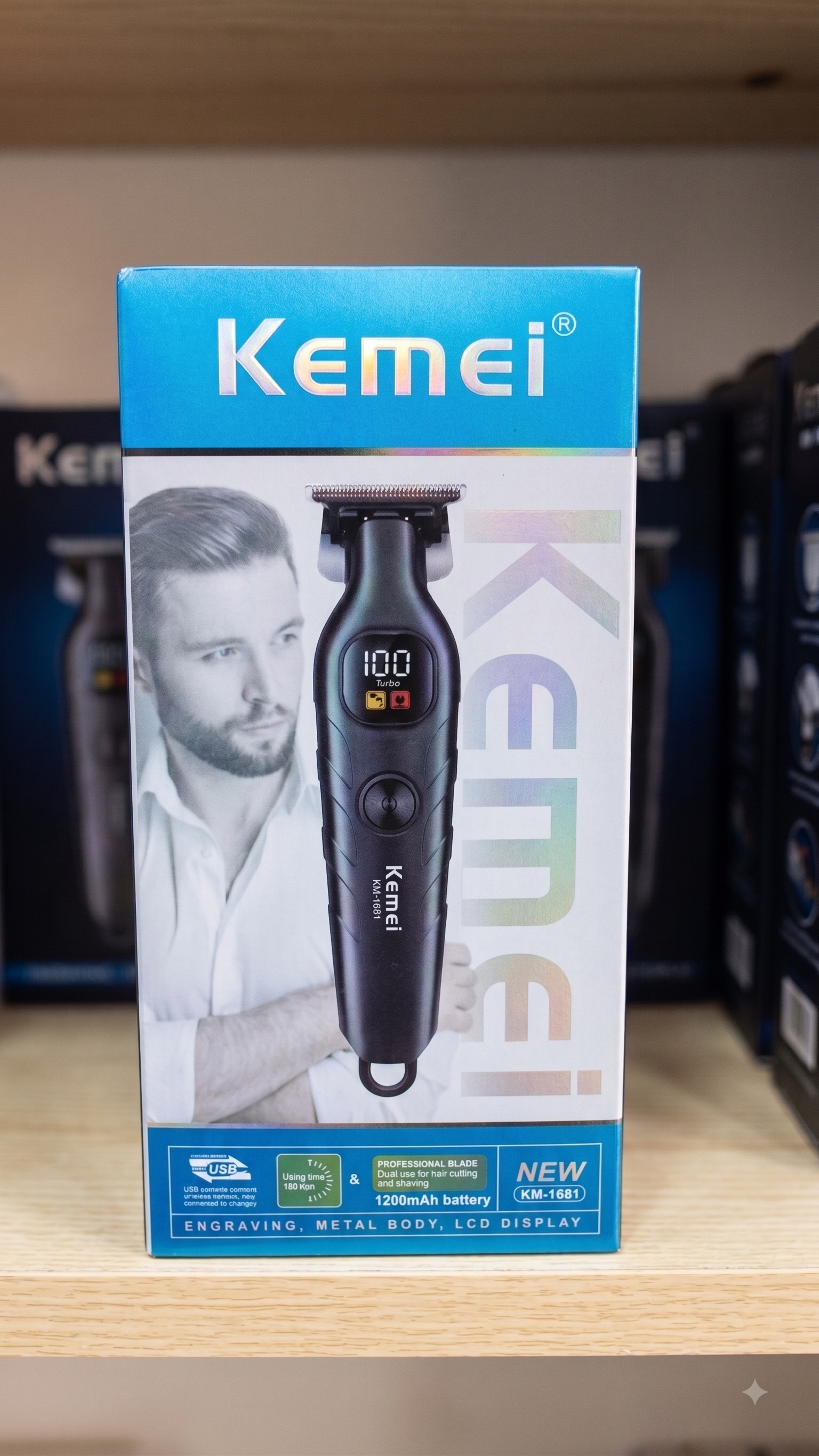 Tondeuse de précision professionnelle rechargeable avec écran LCD