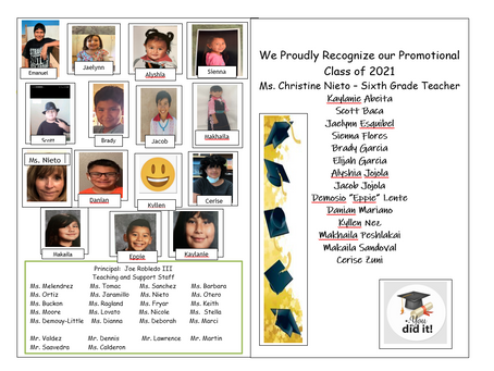 Promotional Class of 2021