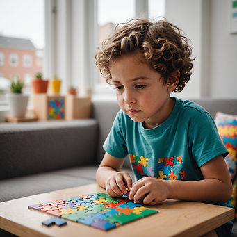 boy doing a puzzle