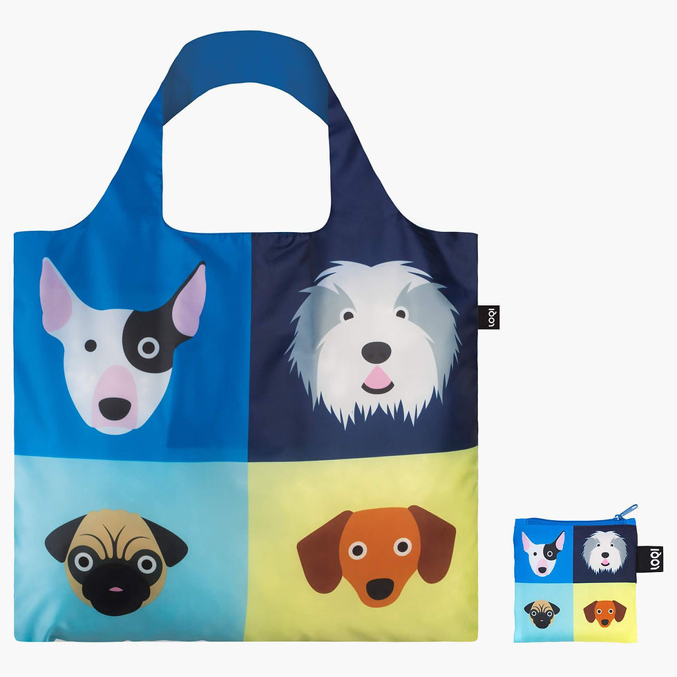 Thumbnail: LOQI "Stephen Cheetham" Cats/Dogs Reusable Shopping Bag (Pack of 2)
