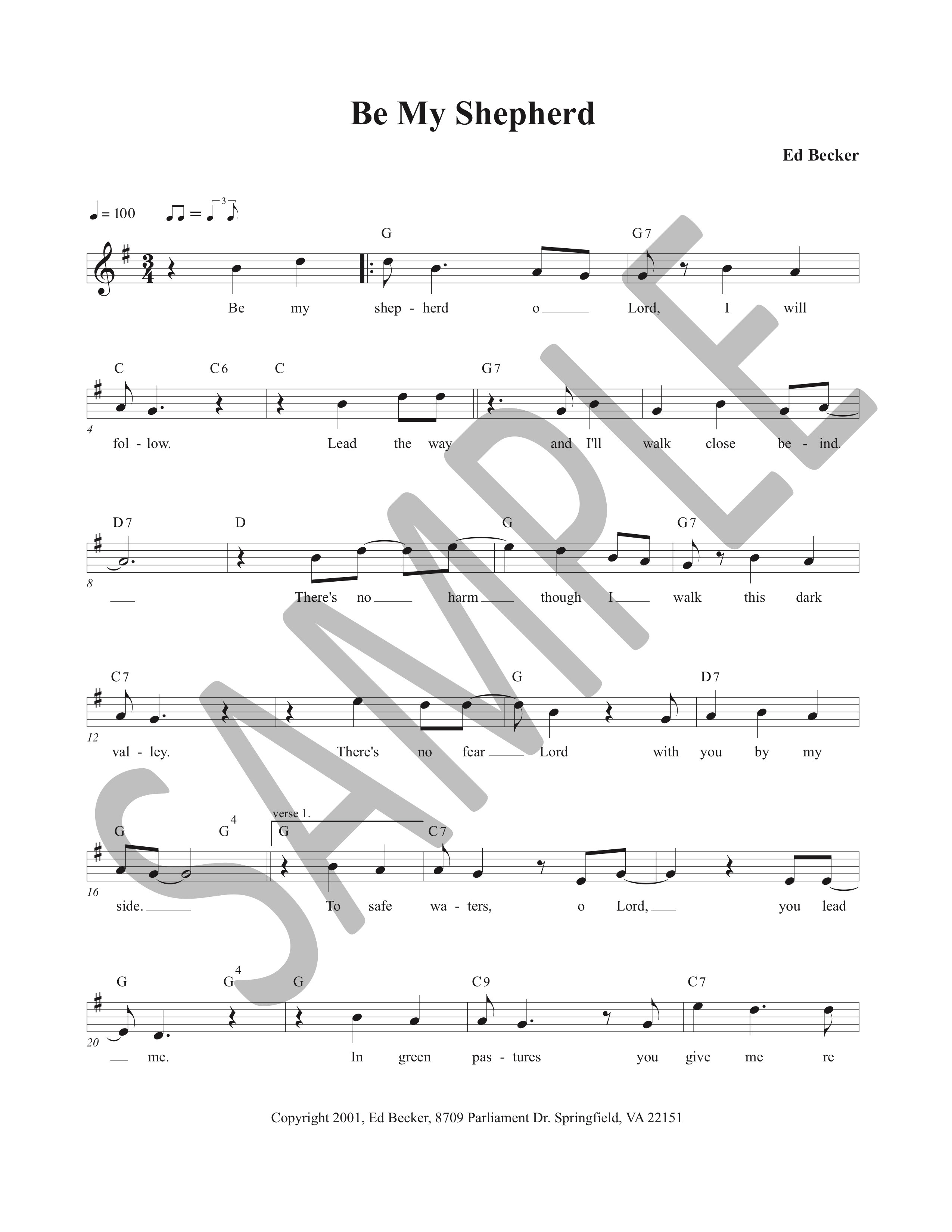 Be My Shepherd Voice/Guitar_PDF Download