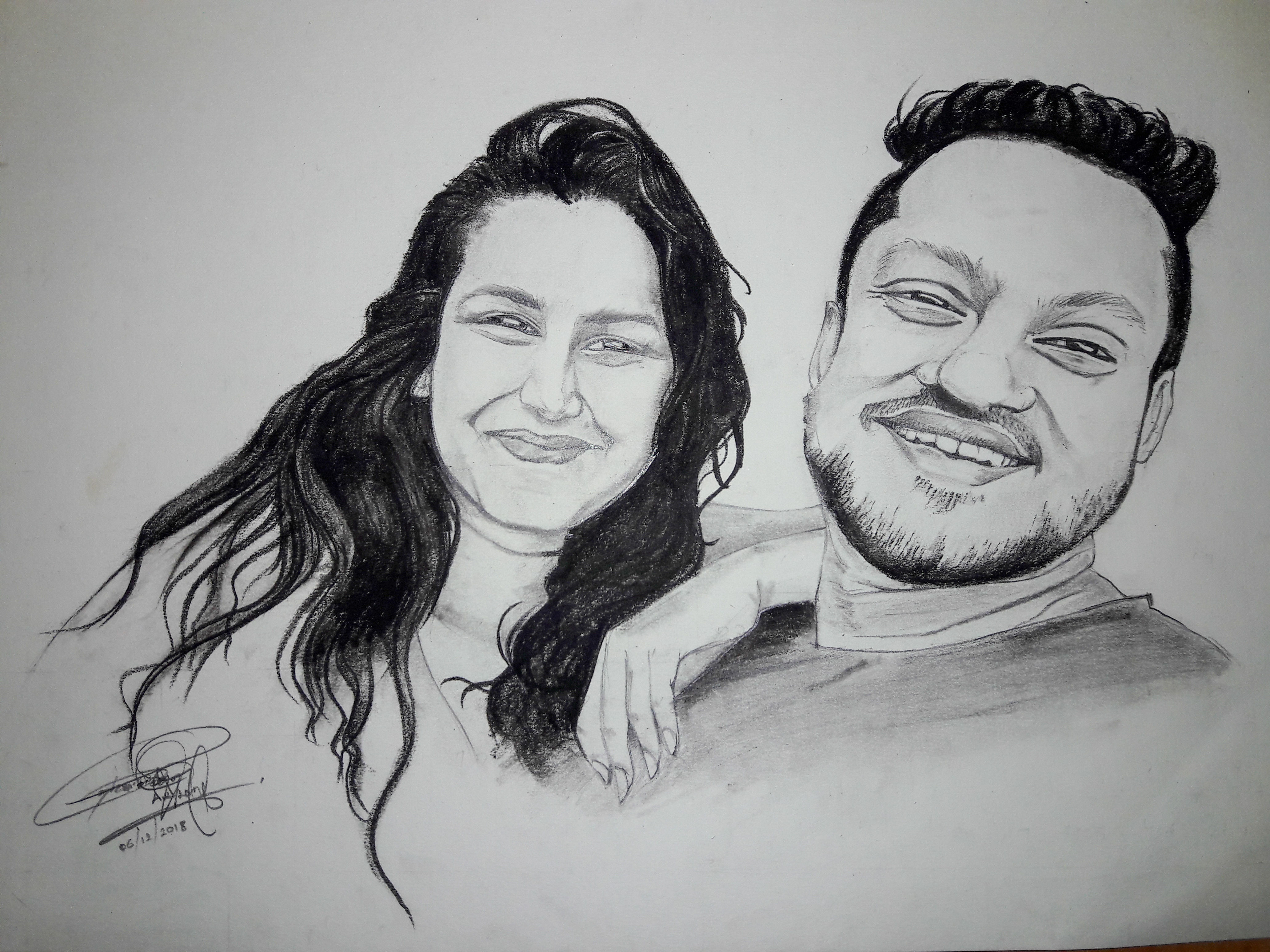 Pencil Drawing (Couple A4)