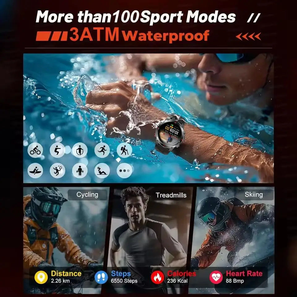 Thumbnail: 2025New Smart Watch For Men 1.46'' 360*360 HD AMOLED Color Display Voice Call Co