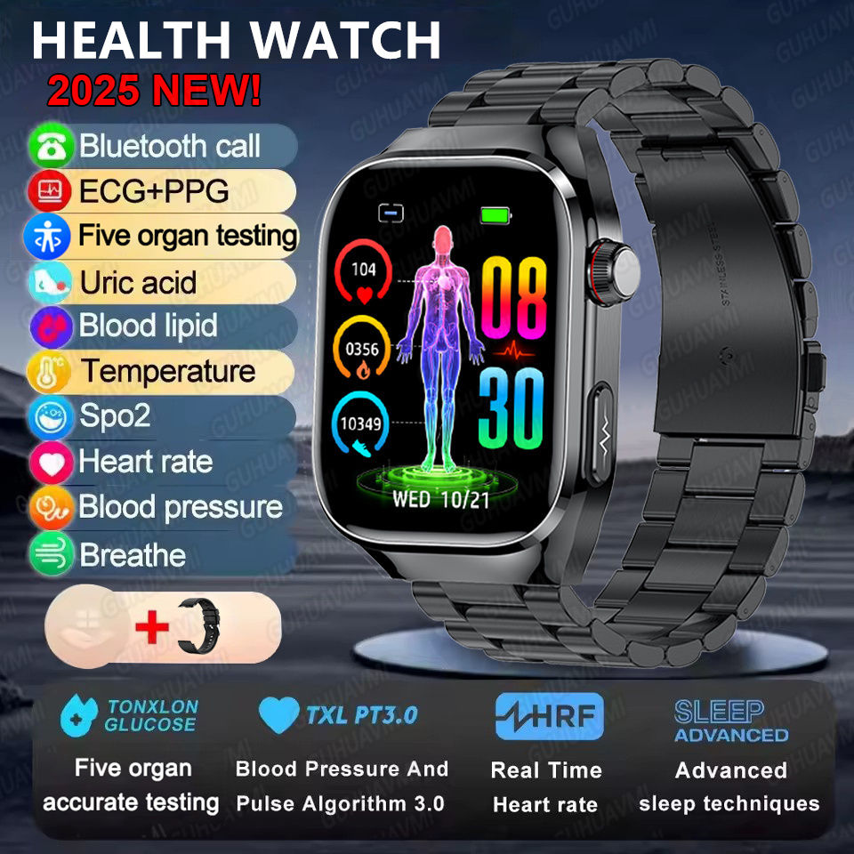 Thumbnail: 2025New Micro Physical Examination Smart Watch For Men Uric Acid Body Fat Five O