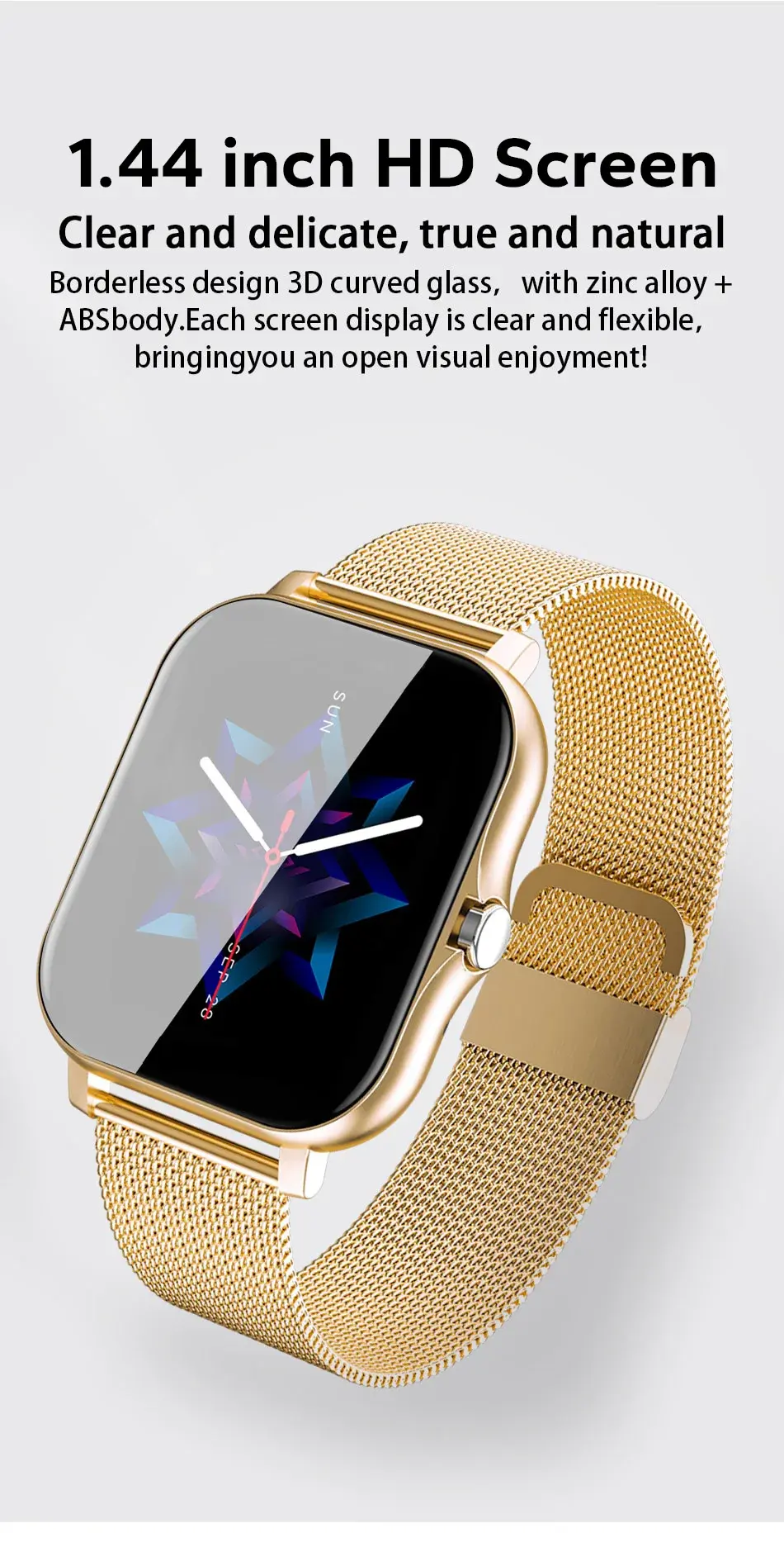 Thumbnail: Smart watch for android phone.1.44 inch color screen full touch bluetooth call