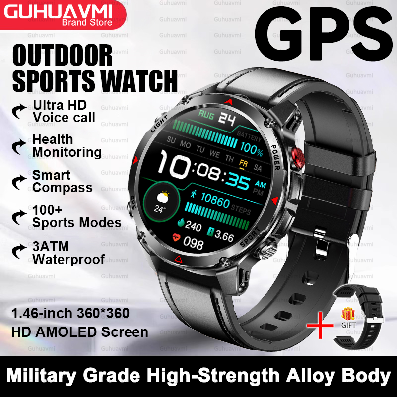 Thumbnail: 2025New Smart Watch For Men 1.46'' 360*360 HD AMOLED Color Display Voice Call Co