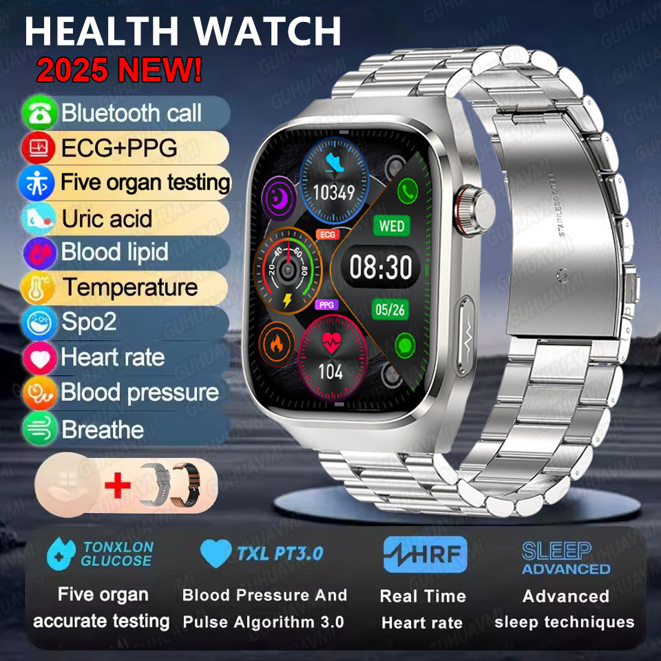 Thumbnail: 2025New Micro Physical Examination Smart Watch For Men Uric Acid Body Fat Five O