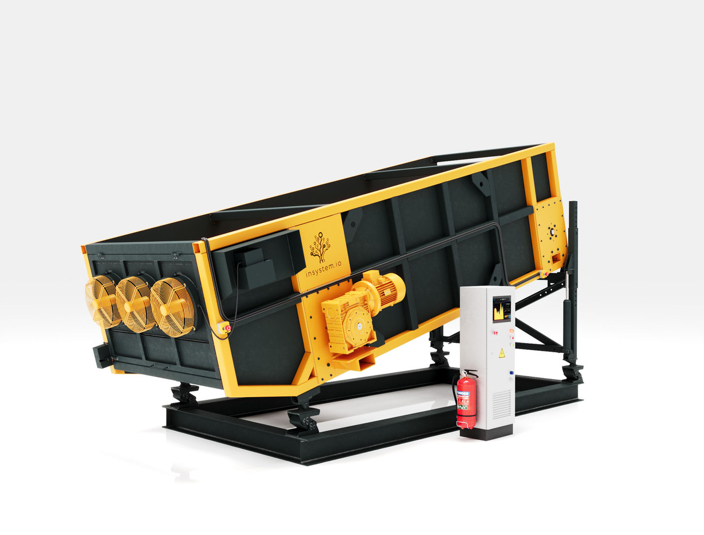 Ballistic separator angled side view.