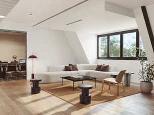Photorealistic workplace CGI by Digital3DWorks, London — visualising office design before construction.