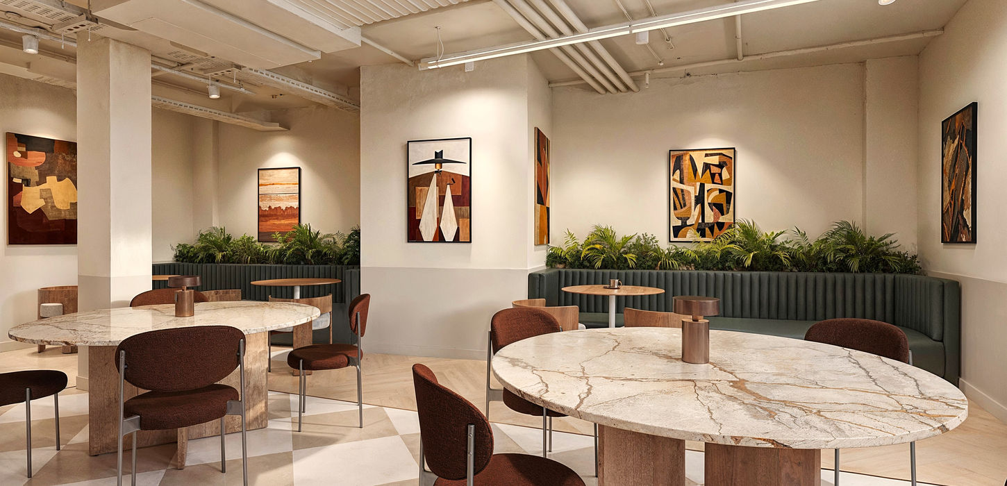 Open plan office CGI rendering with collaborative workstations, natural daylight and flexible workplace design at 138 Cheapside.