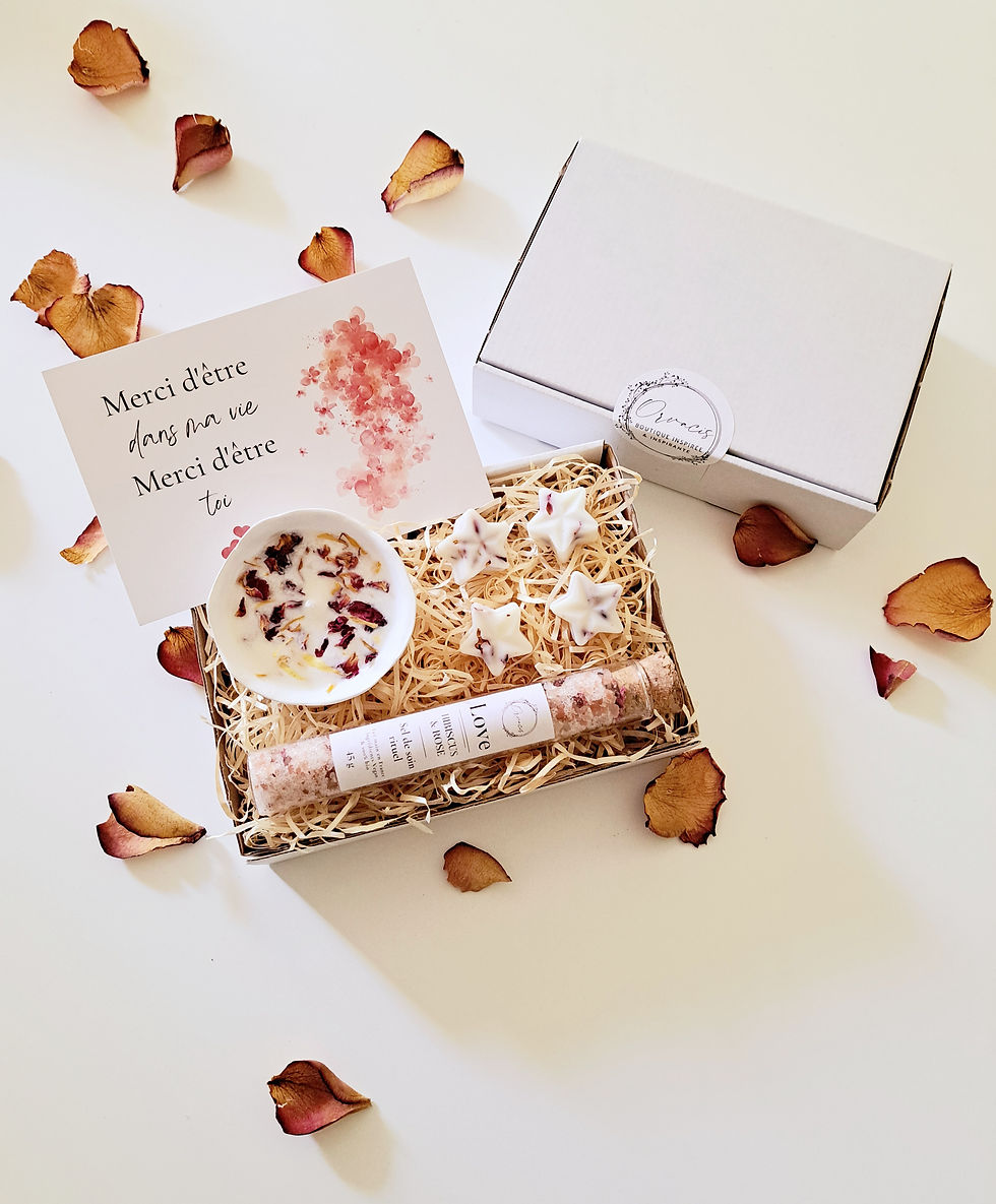 Miniature : Coffret "Full Love", fondants parfumés, sels de bains floraux, bougie