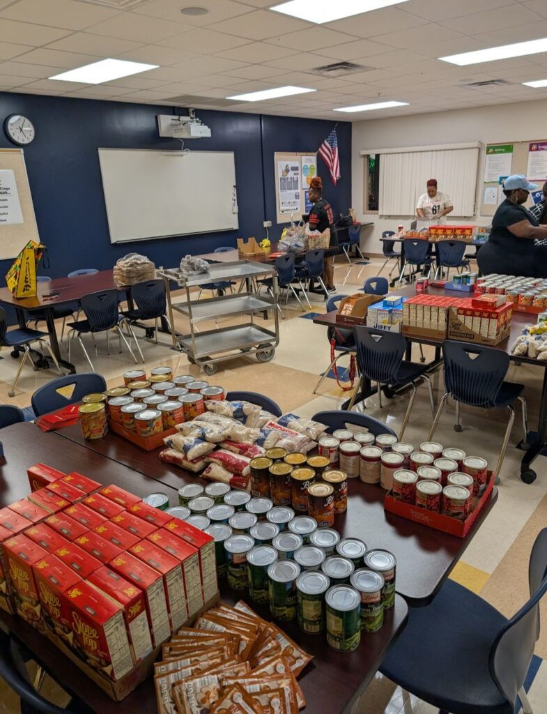 Photo by Meco Sparks: SPAC members organize donations.