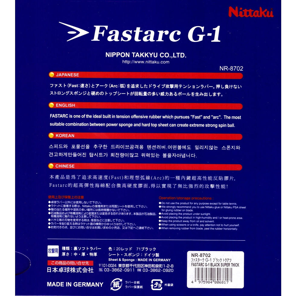 Indexkép: Nittaku Fastarc G-1 asztalitenisz-borítás