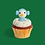 A cupcake with frosting