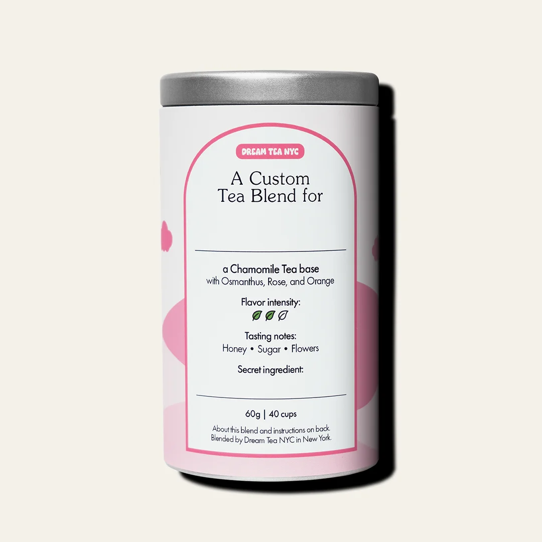 Customized, USDA Organic Tea Blend in Your Choice of Dream Tea Tin Color