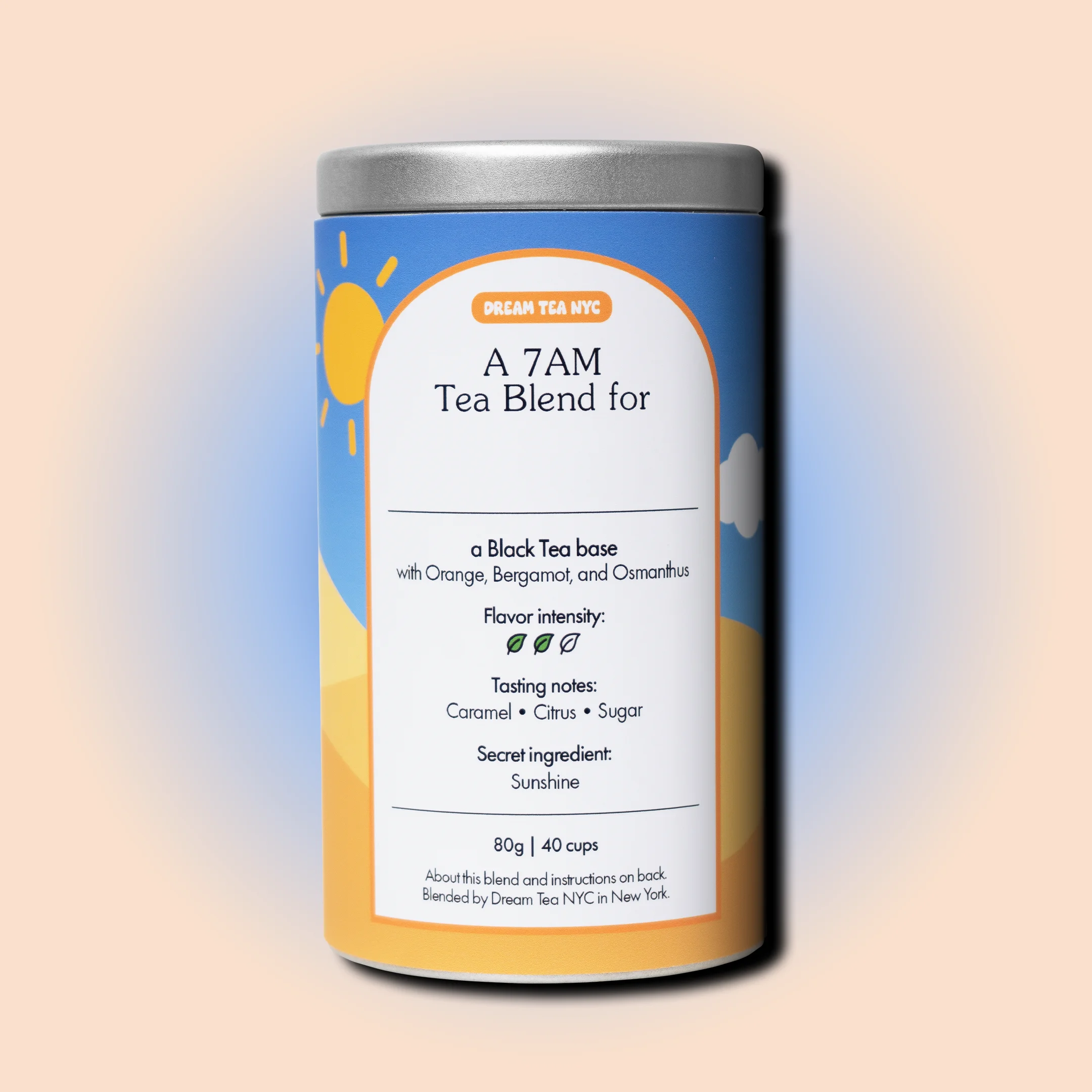 Customized, USDA Organic Tea Blend in Your Choice of Dream Tea Tin Color