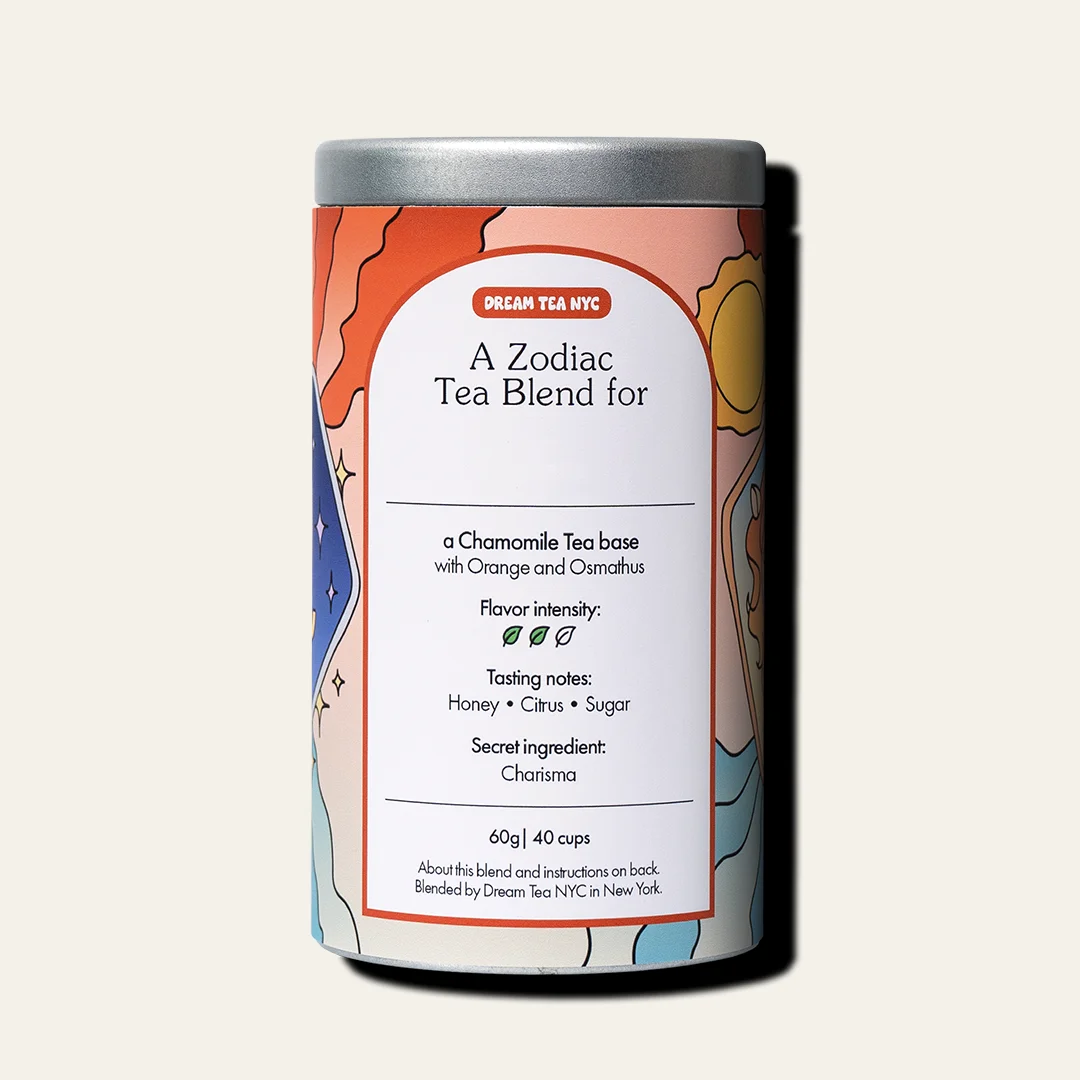 Customized, USDA Organic Tea Blend in Your Choice of Dream Tea Tin Color