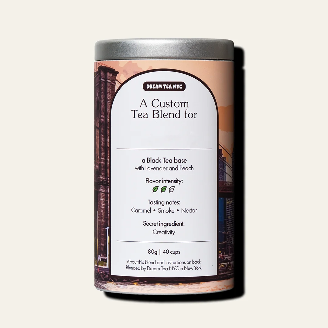 Customized, USDA Organic Tea Blend in Your Choice of Dream Tea Tin Color