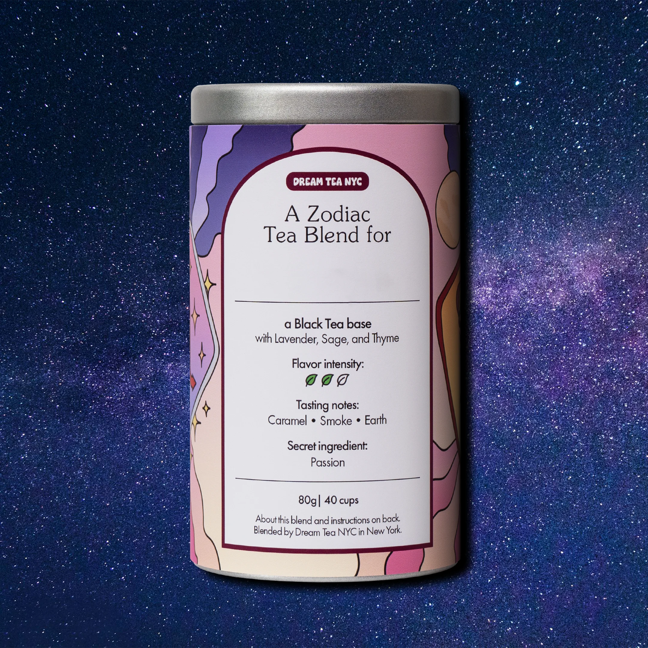 Customized, USDA Organic Tea Blend in Your Choice of Dream Tea Tin Color
