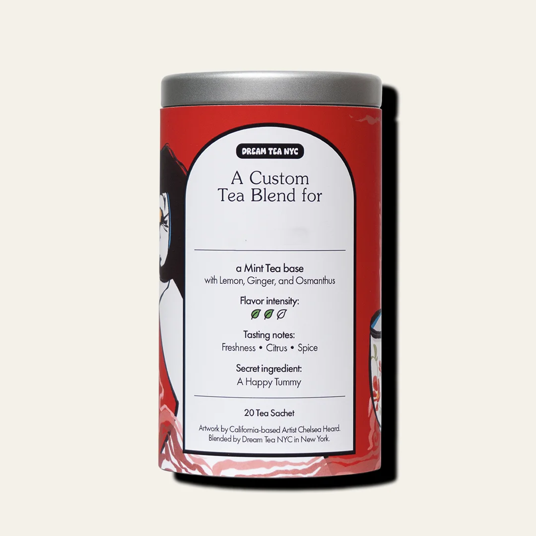 Customized, USDA Organic Tea Blend in Your Choice of Dream Tea Tin Color