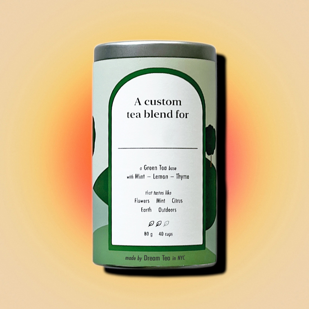 Customized, USDA Organic Tea Blend in Your Choice of Dream Tea Tin Color