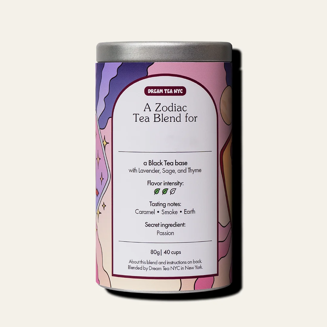 Customized, USDA Organic Tea Blend in Your Choice of Dream Tea Tin Color