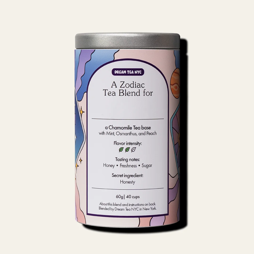 Customized, USDA Organic Tea Blend in Your Choice of Dream Tea Tin Color