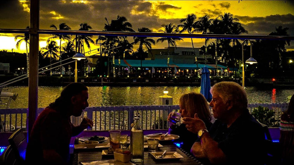 Sunset dinner by the Intracoastal, Delray Beach, Florida
